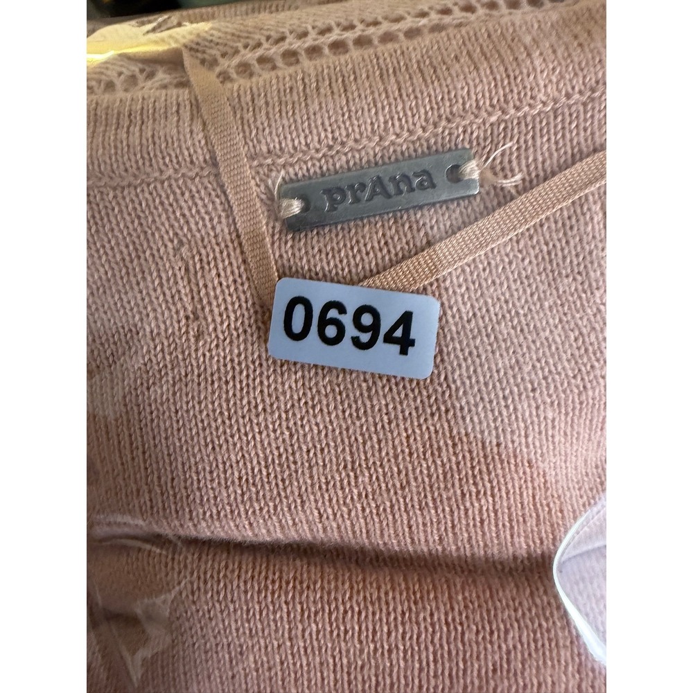prAna Sweater Womens S Pink Pointelle Open Knit Long Sleeve Relaxed Pullover - Picture 11 of 11